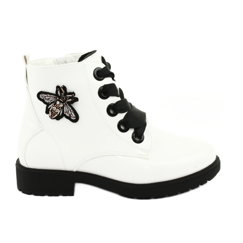 Botas de verniz Sergio Leone 530 branco preto