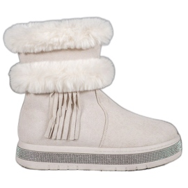 SHELOVET Botas de neve com franjas marrom