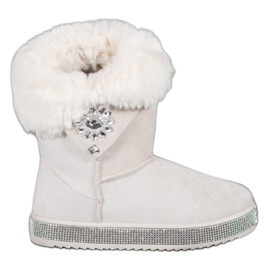 SHELOVET Botas de neve com zircônia cúbica castanho