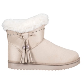 SHELOVET Mukluki com cristais marrom