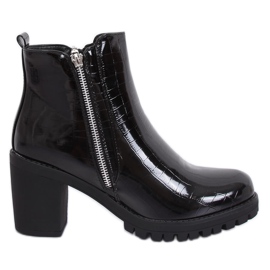 Botas Chelsea laqueadas pretas DA37P pretas preto