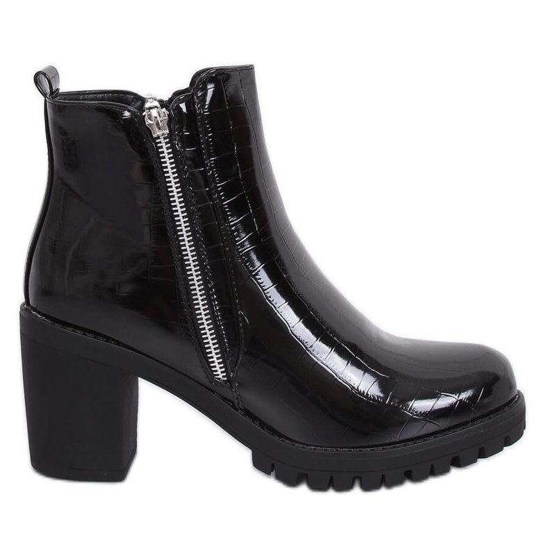 Botas Chelsea laqueadas pretas DA37P pretas preto