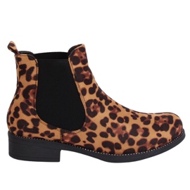 Botas femininas Chelsea em estampa leopardo 7390-PA Leopard marrom