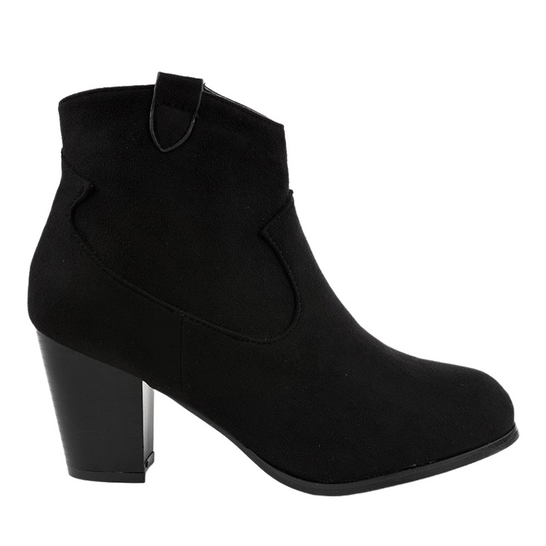 Botins de camurça preta no poste F166-5 preto