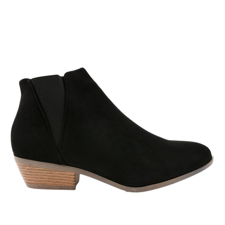 Botas de camurça pretas no poste para mulheres W06-17 preto