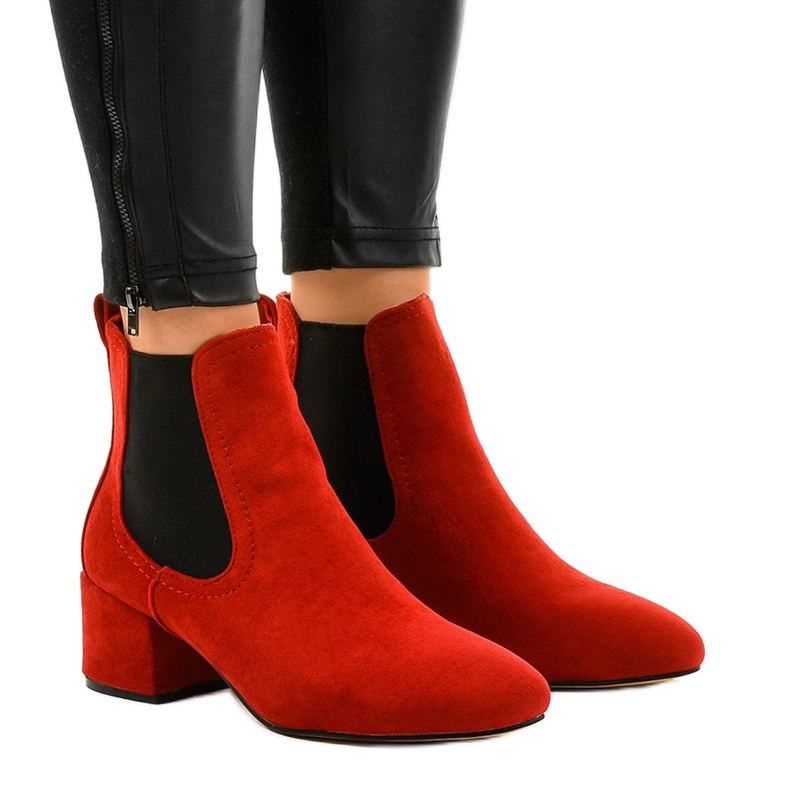 Botins vermelhos com elástico 8012-PA