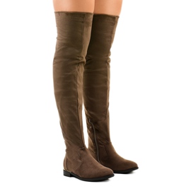 Botas castanhas sobre os joelhos BM131 verde