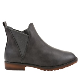 Botins achatados cinza com elástico W360