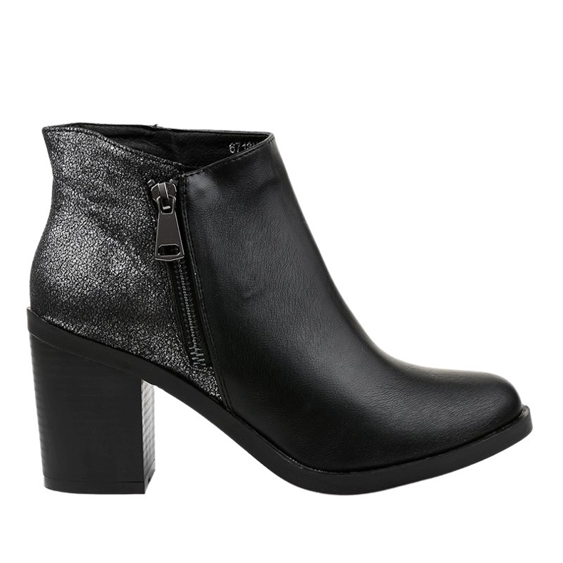 Botas pretas com salto leve 6718N preto Botas pretas com salto leve 6718N preto