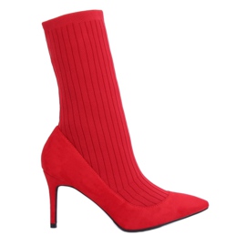 Botas com cano alto vermelho T5033 Vermelho