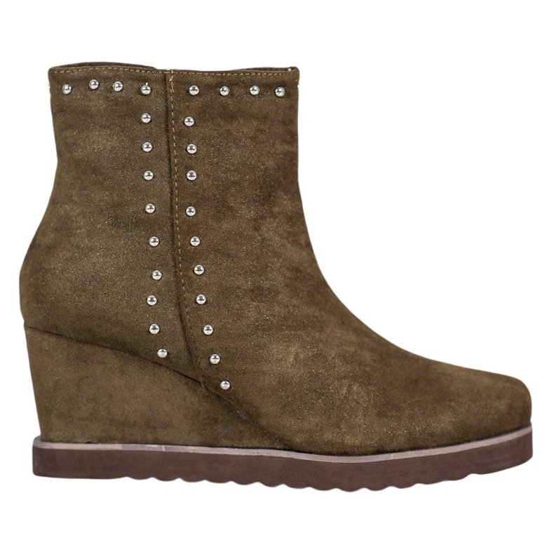 Kylie Botas verdes em cunha