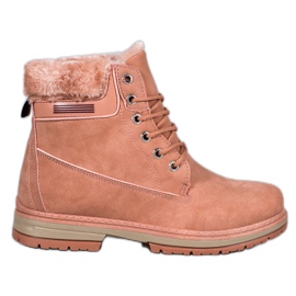 SHELOVET Botas de caminhada com pele rosa