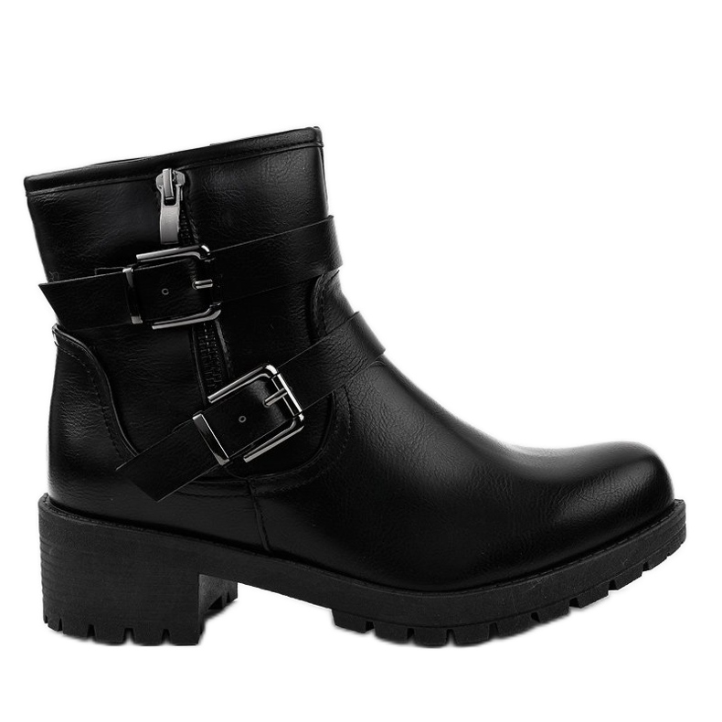 Botas pretas com fivelas 9996-5 preto