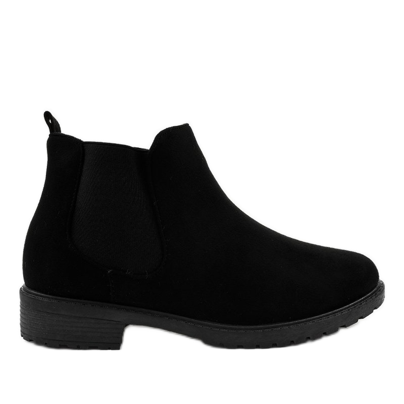 Botas femininas sem salto com elástico MZ-81 preto