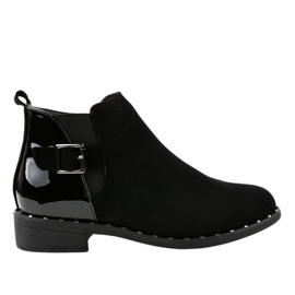 Botas femininas pretas de cano baixo com fivela HD-68 preto