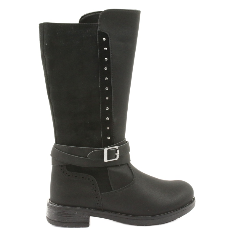 Botas longas American Club GC31 com strass preto cinza