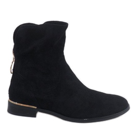 Botas de camurça preta com zíper J905 preto