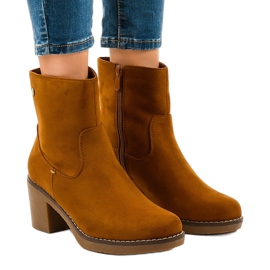 Salto alto de camurça marrom 8B852 castanho