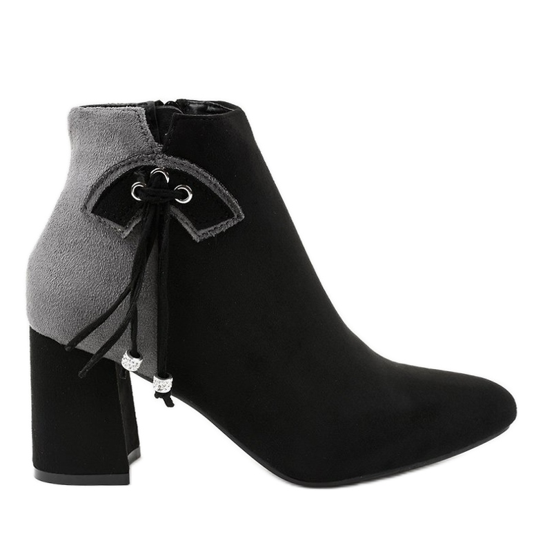 Botins de camurça preta no poste H372 preto cinza