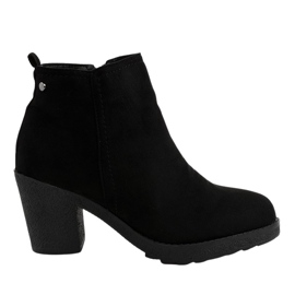 Botins de camurça preta no poste YL96044 preto