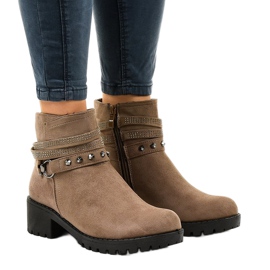 Botas de salto alto de camurça verde L3058-29 multicolorido