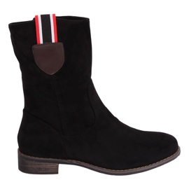 Botas pretas rasas femininas pretas 99-110 pretas preto