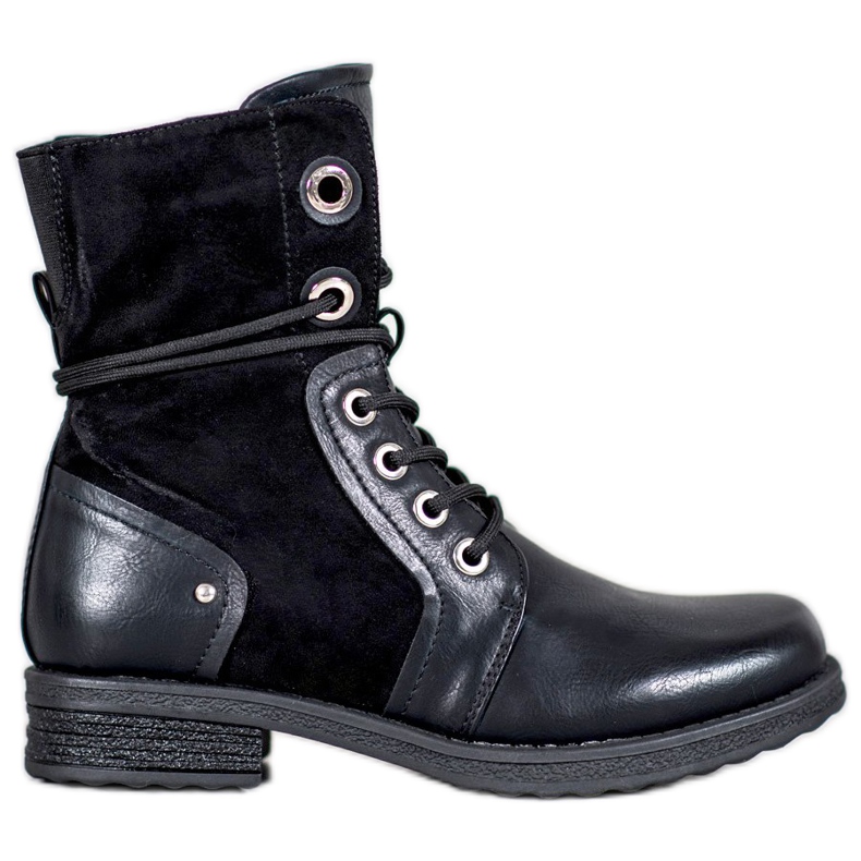 SHELOVET Botas de amarrar preto