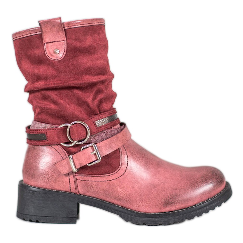 SHELOVET Botas vermelhas de cano alto vermelho