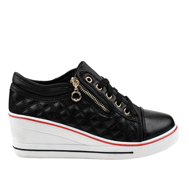 Tênis preto na cunha LT-413B-1