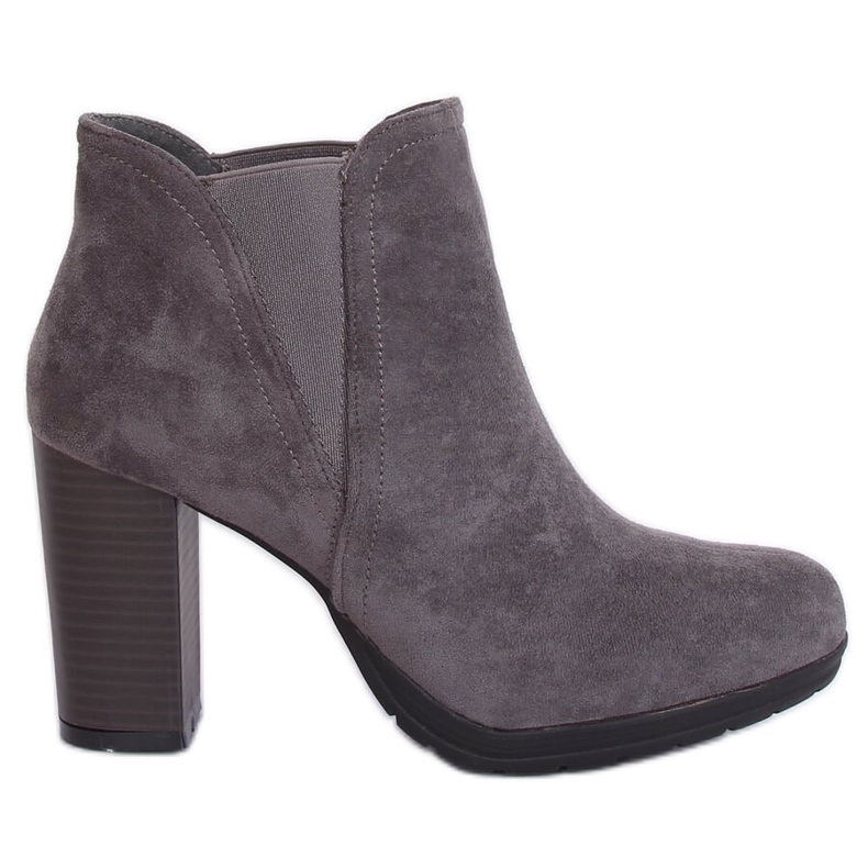 Botas de salto alto cinza H9261 Gris