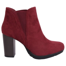 Botas de salto alto, bordô H9261 Burdeos vermelho