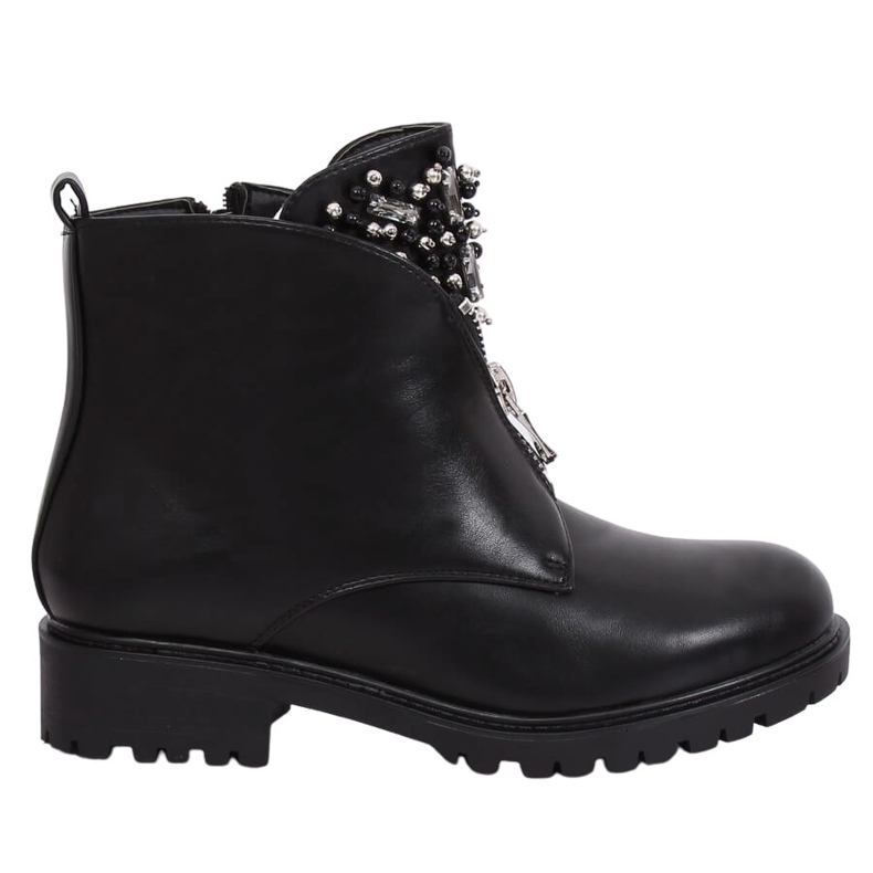Botas femininas negras no protetor preto BK-37 Preto