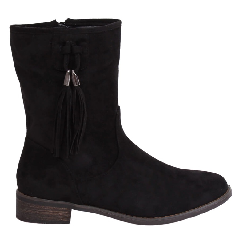 Botas pretas rasas femininas pretas 99-133 pretas preto