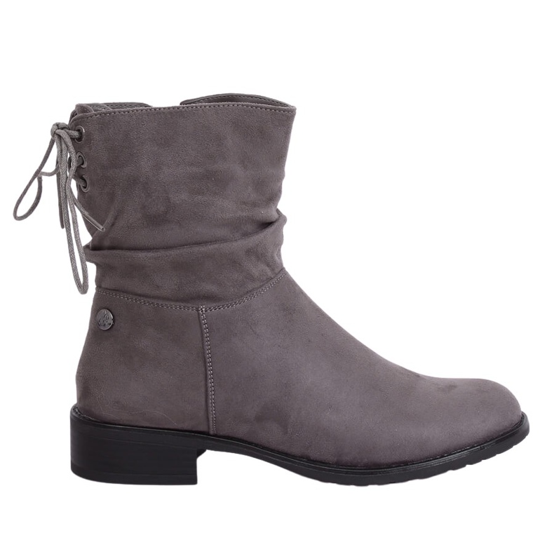 Botas rasas femininas cinza B-09 cinza