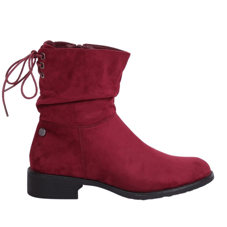 Botas rasas bordô feminino B-09 Wine vermelho