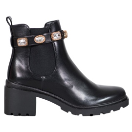 Seastar Botas com Cristais preto amarelo