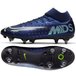 Chuteiras de futebol Nike Mercurial Superfly 7 Academy Mds Sg Pro Ac M CK0014-401 azul-marinho marinha