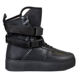 Diamantique Botas altas com fivelas preto