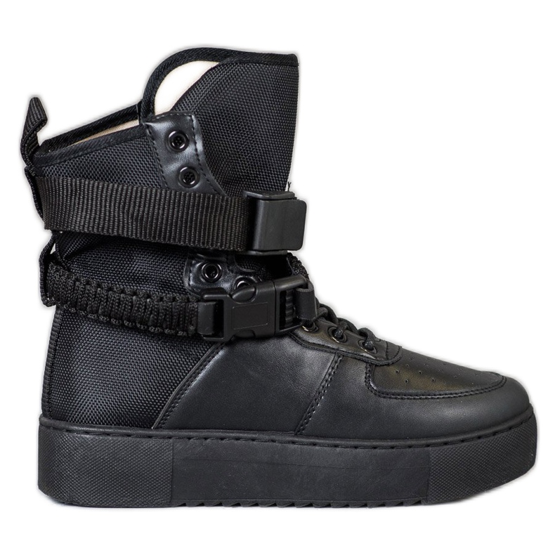 Diamantique Botas altas com fivelas preto Diamantique Botas altas com fivelas preto