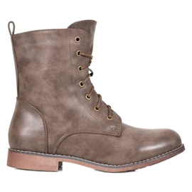 Super Me Botas de cano altas com couro ecológico castanho