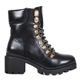 Seastar Botas de atar para o tornozelo preto Seastar Botas de atar para o tornozelo preto