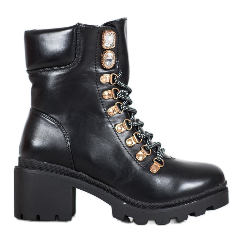 Seastar Botas de atar para o tornozelo preto Seastar Botas de atar para o tornozelo preto