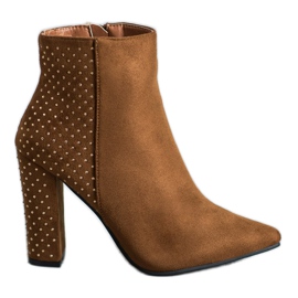 Seastar Botas de camurça com zircônia cúbica castanho