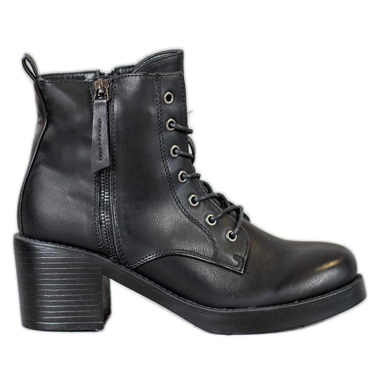 SHELOVET Botas de atar para o tornozelo preto