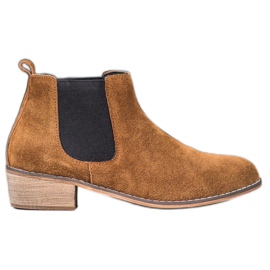 Goodin Botas de couro Chelsea marrom