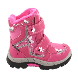 Botas American Club com borboletas rosa membrana HL28 branco preto