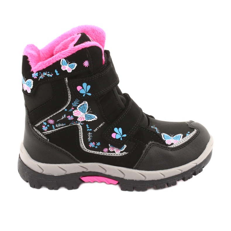 Botas American Club com borboletas pretas de membrana HL27 preto azul rosa