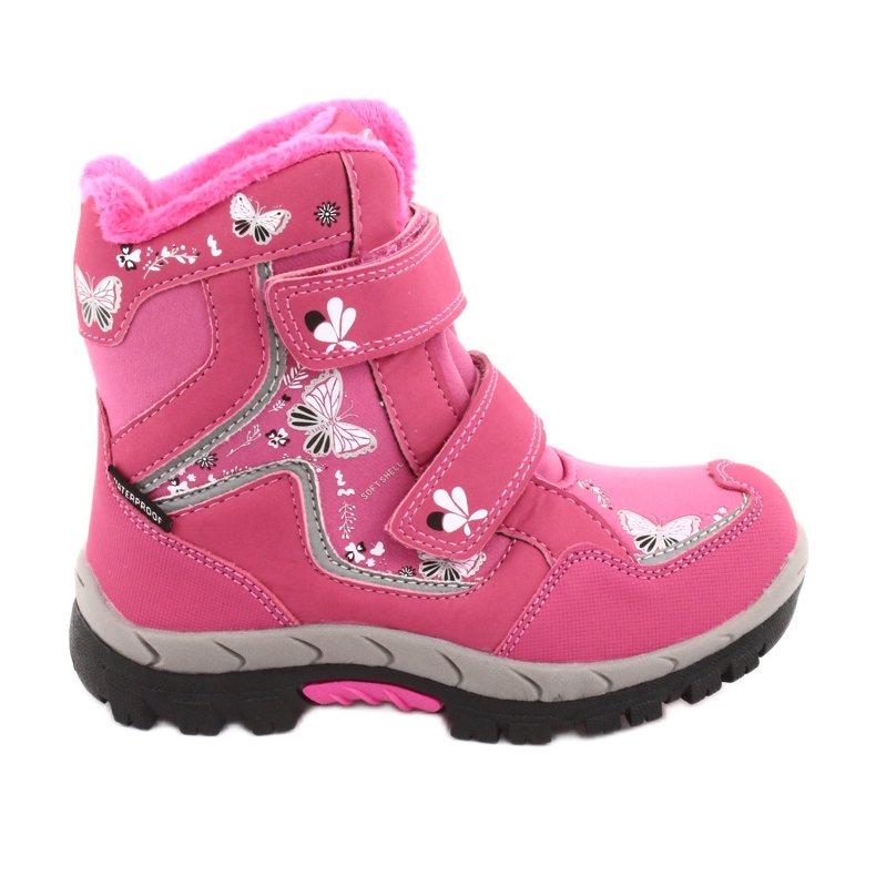 Botas American Club com borboletas rosa membrana HL27 branco preto
