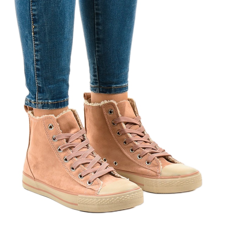 Tênis com isolamento rosa T-040 preto