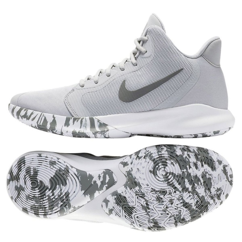 Sapato Nike Precision Iii M AQ7495-004 branco cinza